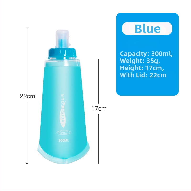 AFISHTOUR Υπαίθριο μαλακό δοχείο νερού, TPU, φορητός και αναδιπλούμενος σχεδιασμός, με προσαρμοσμένο λογότυπο, unisex