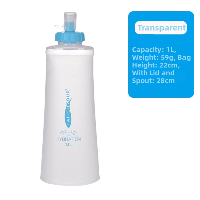 AFISHTOUR Υπαίθριο μαλακό δοχείο νερού, TPU, φορητός και αναδιπλούμενος σχεδιασμός, με προσαρμοσμένο λογότυπο, unisex