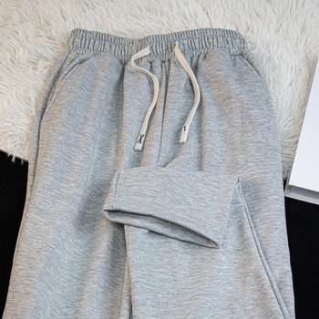 Pantaloni sport casual unisex, croială lejeră, talie medie, țesătură poliester, croi drept