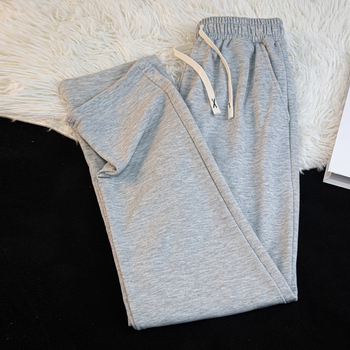 Pantaloni sport casual unisex, croială lejeră, talie medie, țesătură poliester, croi drept