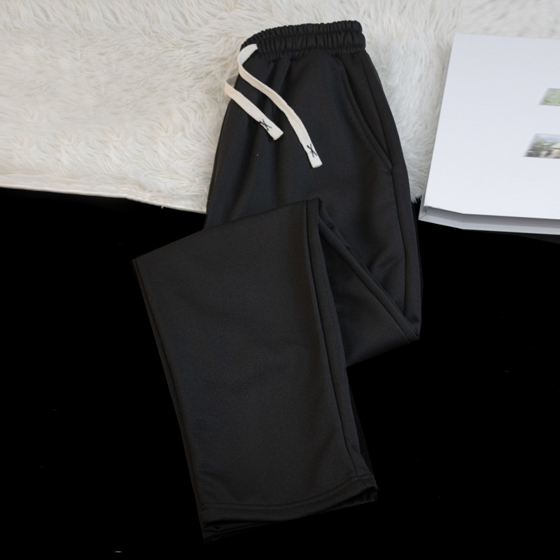 Pantaloni sport casual unisex, croială lejeră, talie medie, țesătură poliester, croi drept