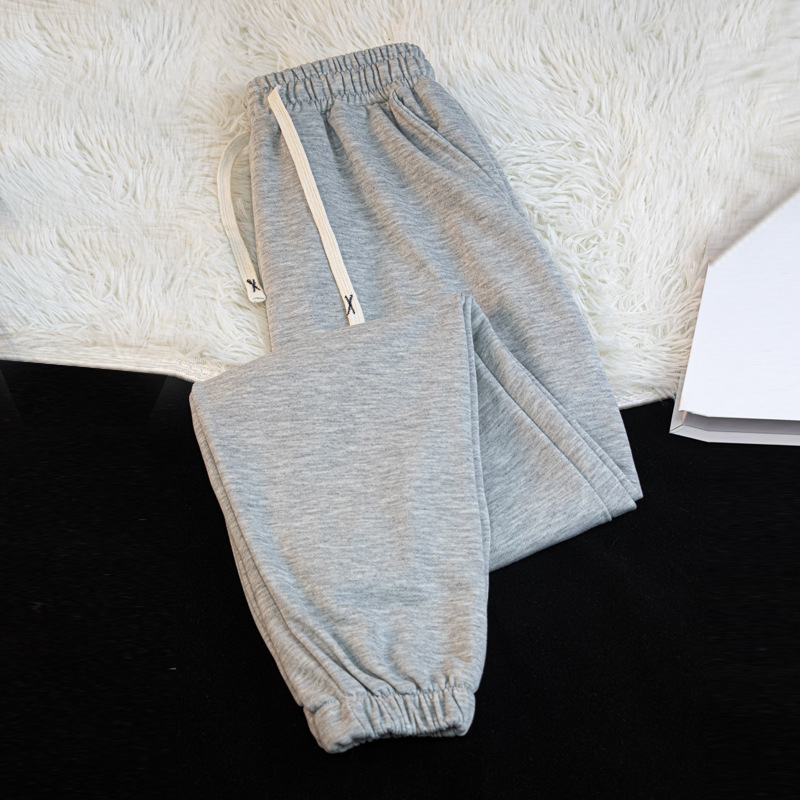 Pantaloni sport casual unisex, croială lejeră, talie medie, țesătură poliester, croi drept