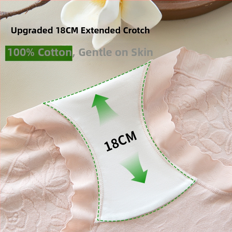 Sieviešu bezšuvju kokvilnas biksītes, elpojošas, antibakteriālas, ar garāku garumu un pilnīgu kokvilnas oderi