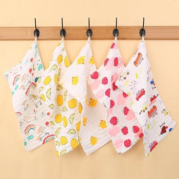 Šešių sluoksnių kūdikių rankšluostis, sugeriantis, minkštas, su spauda, 100% medvilnė