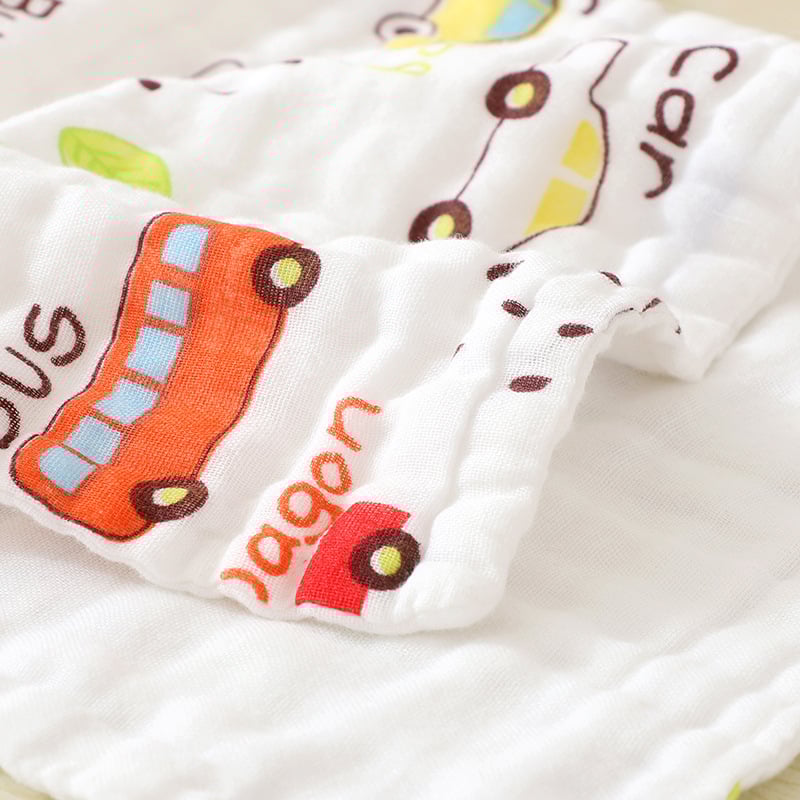 Šešių sluoksnių kūdikių rankšluostis, sugeriantis, minkštas, su spauda, 100% medvilnė