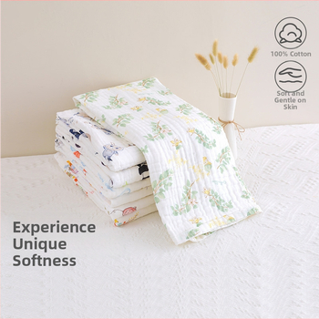 Kūdikio vonios rankšluostis, šeši sluoksniai, 100% medvilnė, visoms sezonoms, animacinis raštas