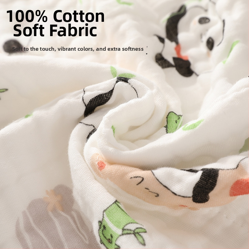 Kūdikio vonios rankšluostis, šeši sluoksniai, 100% medvilnė, visoms sezonoms, animacinis raštas