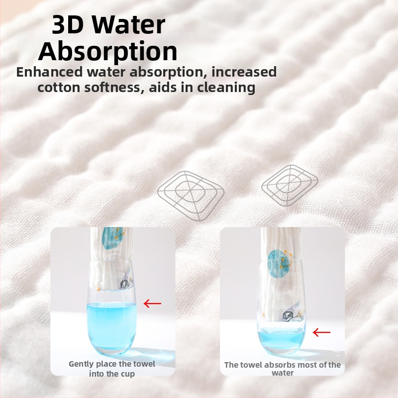 Kūdikio vonios rankšluostis, šeši sluoksniai, 100% medvilnė, visoms sezonoms, animacinis raštas