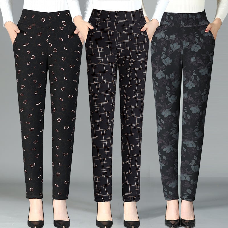 Дамски зимни панталони с висока талия, тясна кройка и топла изолация