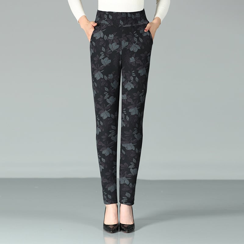 Дамски зимни панталони с висока талия, тясна кройка и топла изолация