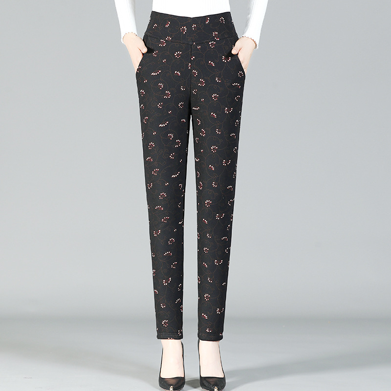 Дамски зимни панталони с висока талия, тясна кройка и топла изолация