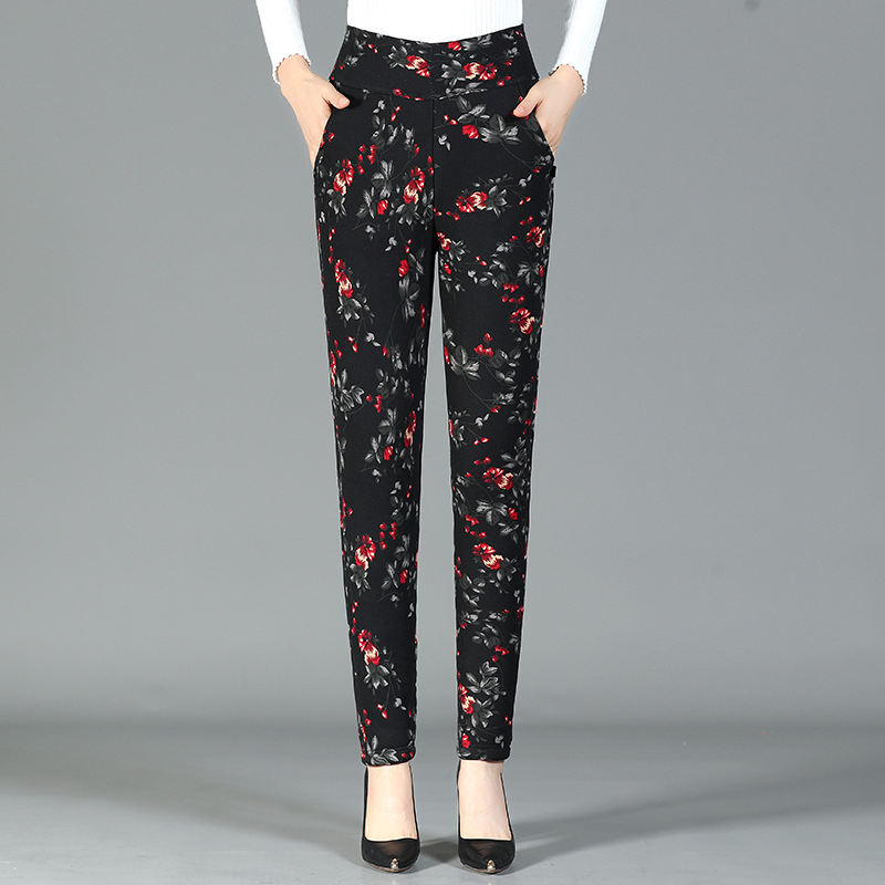 Дамски зимни панталони с висока талия, тясна кройка и топла изолация