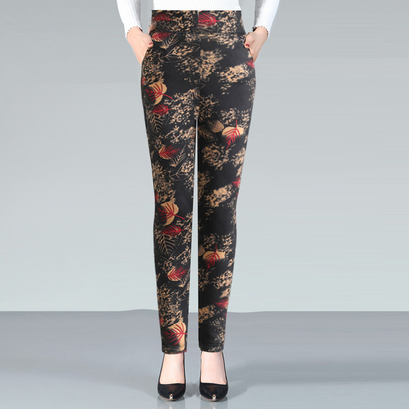 Дамски зимни панталони с висока талия, тясна кройка и топла изолация