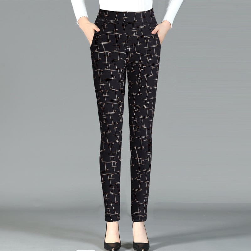 Дамски зимни панталони с висока талия, тясна кройка и топла изолация