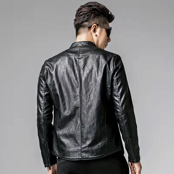 Muška PU kožna moto jakna, korejskog stila, slim fit, proljeće i jesen