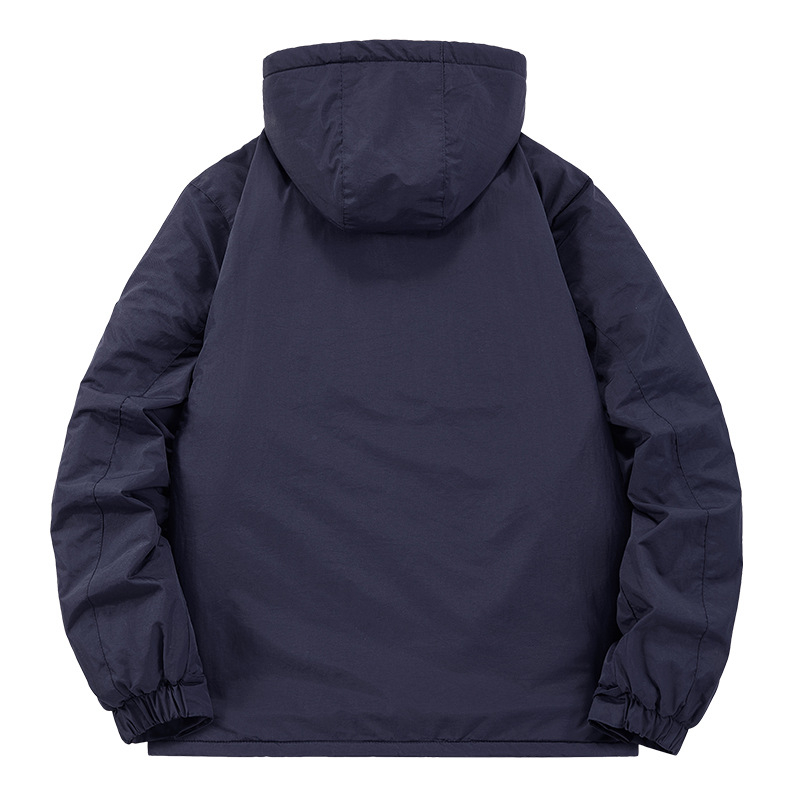 Meeste talvine välijakk - nailonist materjal, pikkade varrukatega, ühtlane värv