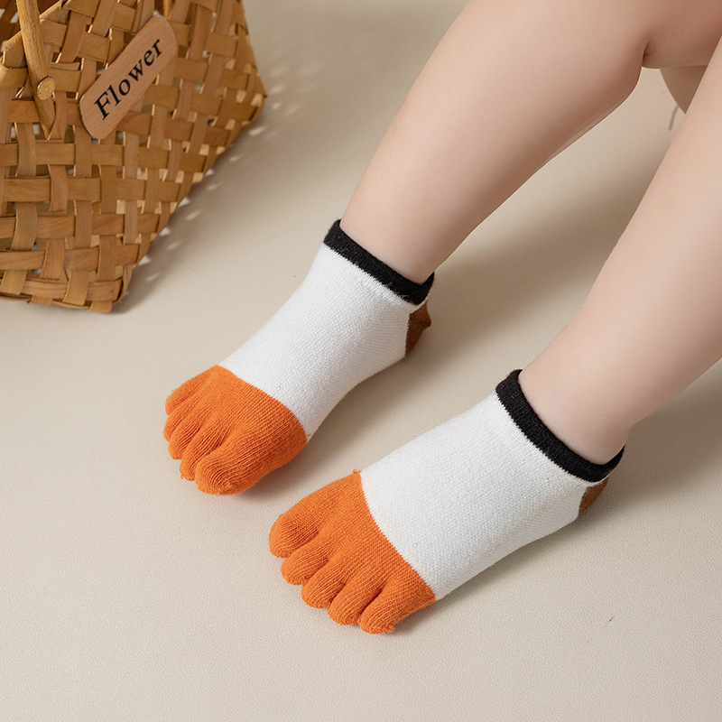 Dječje čarape s pet prstiju, prozračne, upijaju znoj, kratke, višebojne, unisex
