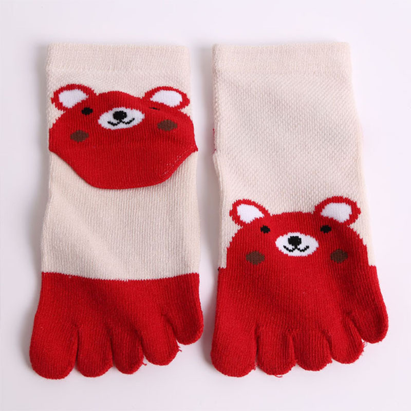 Dječje čarape s pet prstiju, prozračne, upijaju znoj, kratke, višebojne, unisex