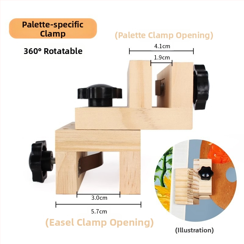 Fából készült festőklipsz művészeti hallgatók számára, paletta-klipsz és skicc tartó
