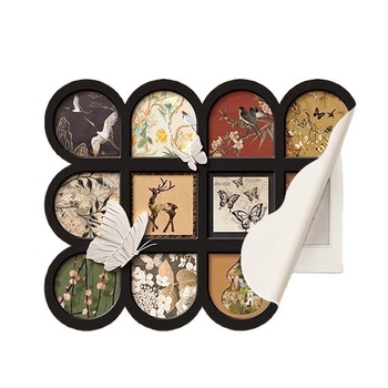 Viduramžių stiliaus dekoratyvinis paveikslas matavimo dėžutei, be rėmelio, inkjet spausdinimas, augalų motyvas