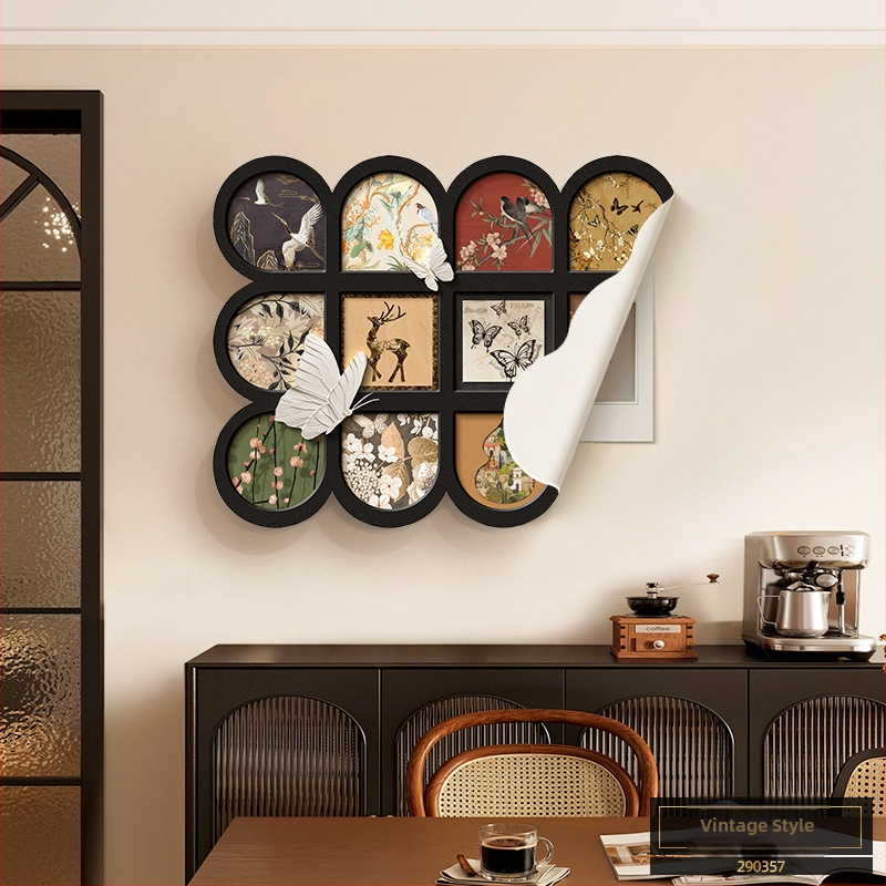 Viduramžių stiliaus dekoratyvinis paveikslas matavimo dėžutei, be rėmelio, inkjet spausdinimas, augalų motyvas