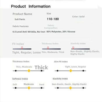 Laste püksid, keskmine vöökoht, polüesteri segu 80%, kortsude vastupanu, triikimata, igapäevane koolistiil, kevad 2025, unisex