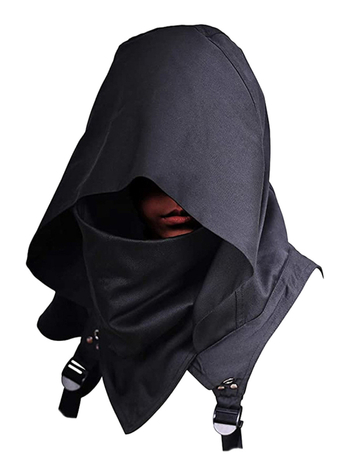 Roaming Club unisex cosplay kostiumas: cyberpunk kepurė ir gobtuvinė skraistė, poliesterio-spandekso audinys, scenos kostiumas