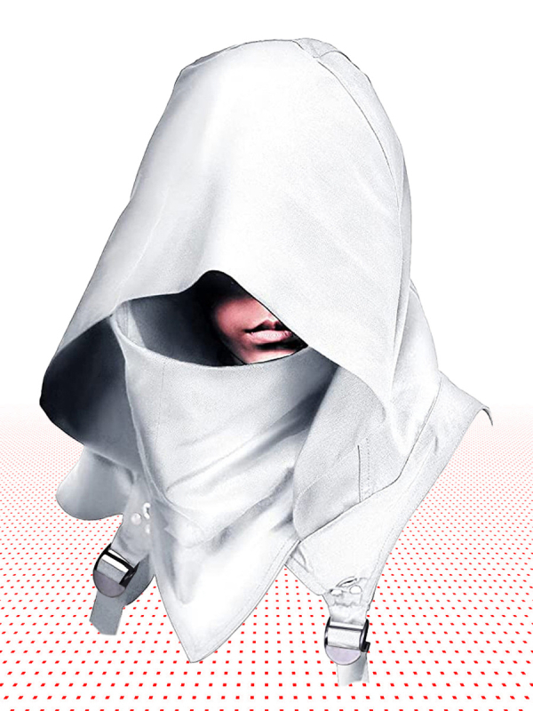 Roaming Club unisex cosplay kostiumas: cyberpunk kepurė ir gobtuvinė skraistė, poliesterio-spandekso audinys, scenos kostiumas