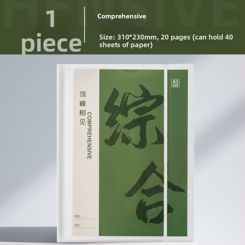 Plastikinė testinių lapų organizavimo byla su skaidriais įdėklais, modelis Hc-652, 20 pusl., storis 60, pritaikymas galimas