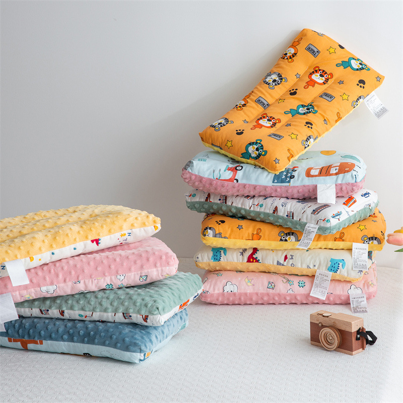 Vaikų pagalvė iš medvilnės su Bubble Velvet audiniu, AB dvipusis raminantis pagalvė, stačiakampis, pagalvės kamieno aukštis 1–5 cm, užpildas 200 g poliesterio