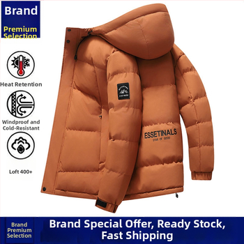 Vyrinė striukė su gobtuvu, medvilnės užpildas, storesnė pamušalas, užtrauktukas, šoninės kišenės