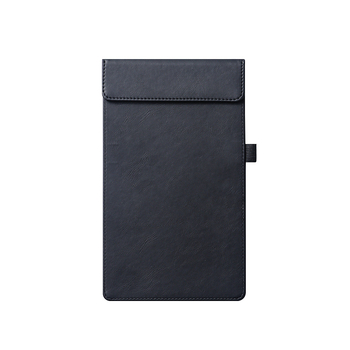 Clip pentru meniu din piele – clemă unică și solidă, suport personalizabil pentru note, prindere 100x40 mm, grosime placă 5 mm, lățime spate 50 mm