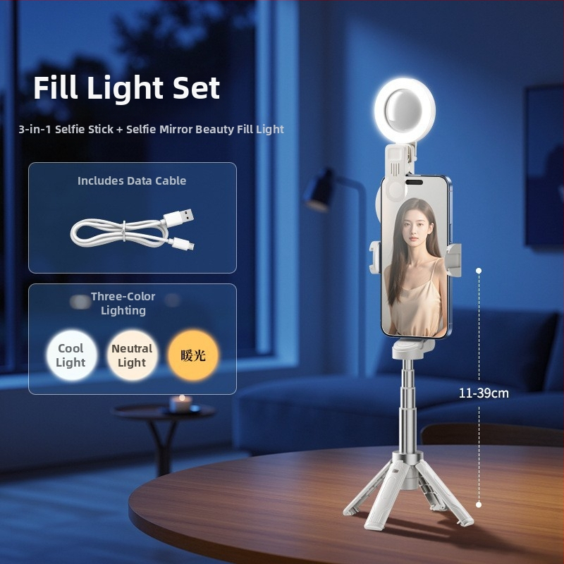 LED papildomas apšvietimas mobiliajam telefonui — nešiojamas rankinis apšvietimas tiesioginiams transliacijoms ir nuotraukoms, trys spalvų temperatūros, galia mažiau nei 10W, 220V