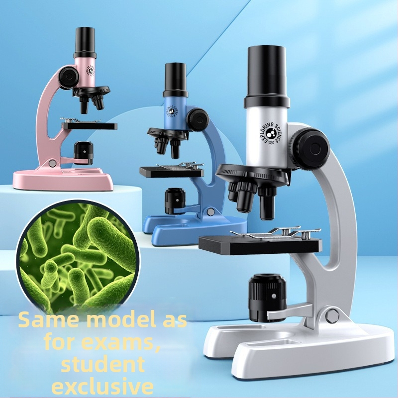 Stalo optinis biologinis mikroskopas vaikams, 1200x didinimas, plastikinė žaislinė dalis, 7–14 metų, pakuotė: popierinė dėžutė