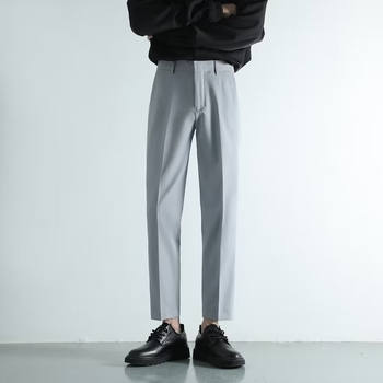 Muške hlače za poslovni i ležerni stil – slim fit, otporne na nabore, poliester, duljina 9/10
