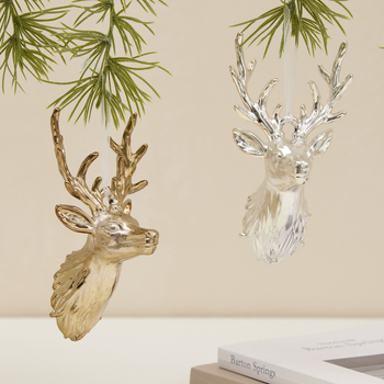 Κρεμαστό με σχέδιο νιφάδας χιονιού και κεφαλής ελαφιού — Πλαστικό; Χριστουγεννιάτικο θέμα; Τύπος προϊόντος: Κρεμαστό; Συσκευασία: Μία opp σακούλα; Στυλ: Μοντέρνο απλό, Κλασικό.