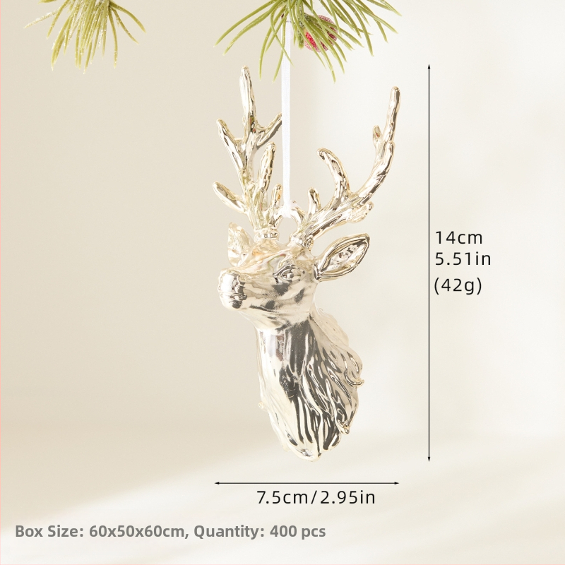 Piekaramais no plastmasas ar sniegpārslas un briežu galvas motīviem — Ziemassvētki; Produkta tips: Piekaramais; Iepakojums: viena opp maisiņā; Stils: mūsdienīgs vienkāršs, klasisks.