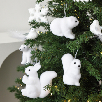 Χριστουγεννιάτικο κρεμαστό για δέντρο με πολικό αρκούδι, υλικό bubble, μάρκα Nuchi, στυλ καρτούν με μοντέρνο μινιμαλισμό, διακόσμηση Χριστουγέννων