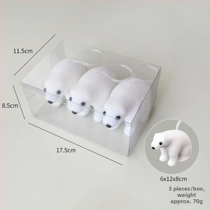 Ziemassvētku eglītei polārā lāča rotājums, burbuļu materiāls, zīmols Nuchi, karikatūras stils, mūsdienīgs minimālisms, Ziemassvētku dekors