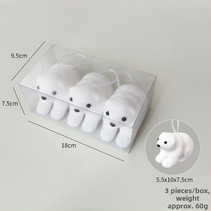 Ziemassvētku eglītei polārā lāča rotājums, burbuļu materiāls, zīmols Nuchi, karikatūras stils, mūsdienīgs minimālisms, Ziemassvētku dekors