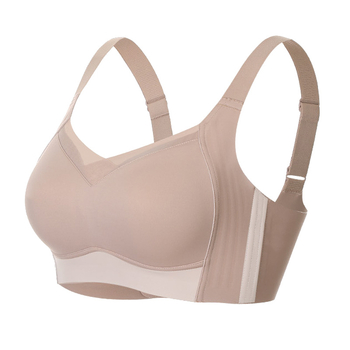 Push-up sutien fără cusături, căptușit cu mătase Mulberry, material principal spandex, cupă completă cu forme ultra-subțiri, bretele fixe duble, închidere la spate cu patru rânduri