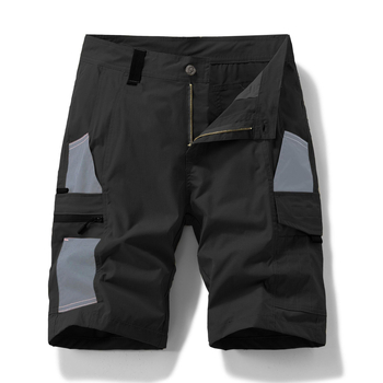 Vyrų sportiniai kišeniniai šortai laisvo kirpimo, kelių ilgio, 100% poliesteris, vasaros drabužiai