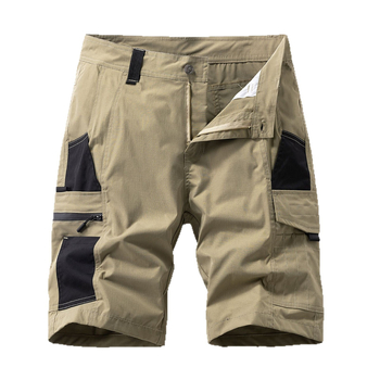 Vyrų sportiniai kišeniniai šortai laisvo kirpimo, kelių ilgio, 100% poliesteris, vasaros drabužiai
