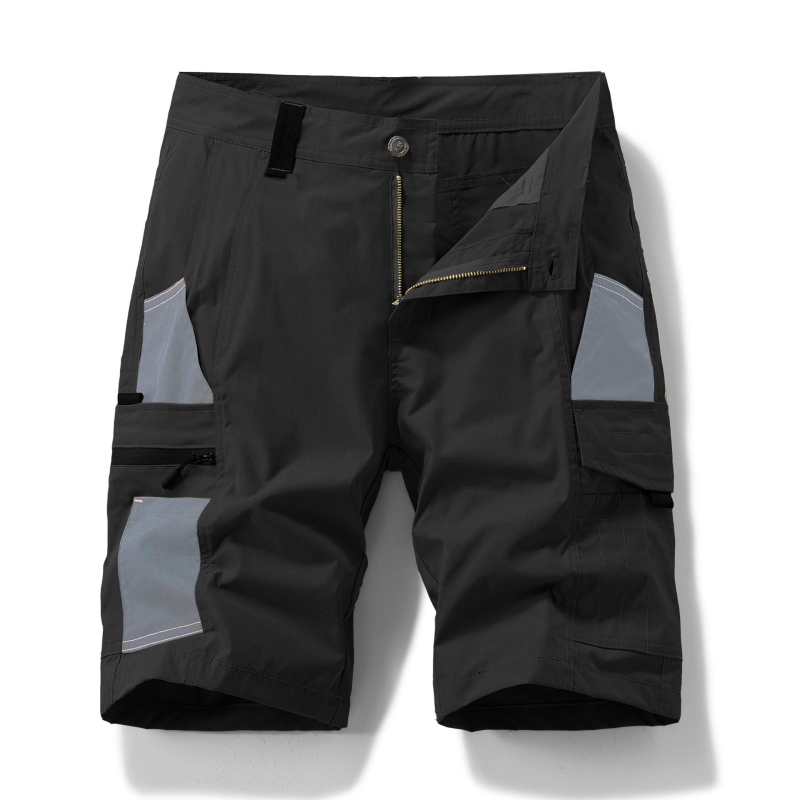 Vyrų sportiniai kišeniniai šortai laisvo kirpimo, kelių ilgio, 100% poliesteris, vasaros drabužiai