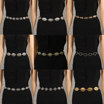 Metalinė juosmens grandinė moterims, laisvas stilius, suaugusiesiems