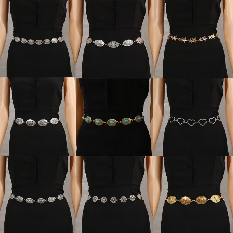 Metalinė juosmens grandinė moterims, laisvas stilius, suaugusiesiems