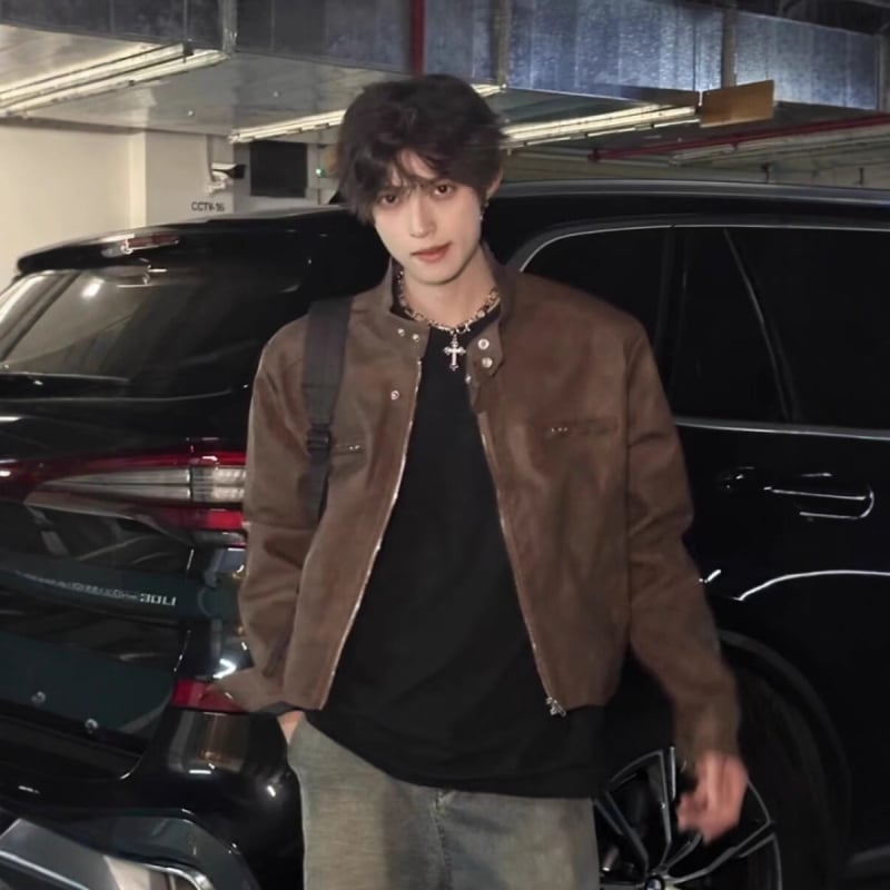 Jakna u korejskom stilu, od poliesterskih vlakana, s reverom i zatvaračem, za proljeće.