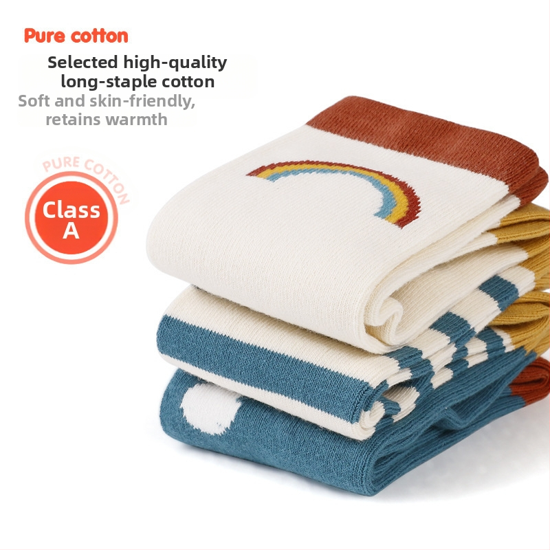 Xuwei Detské nadkolienkové ponožky, bavlna, pre novorodencov 0–1 rokov, Jacquard pletené