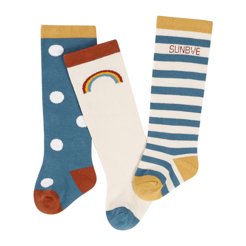 Xuwei Baba térdhosszú zokni, pamut, újszülött 0–1 éves, Jacquard kötés