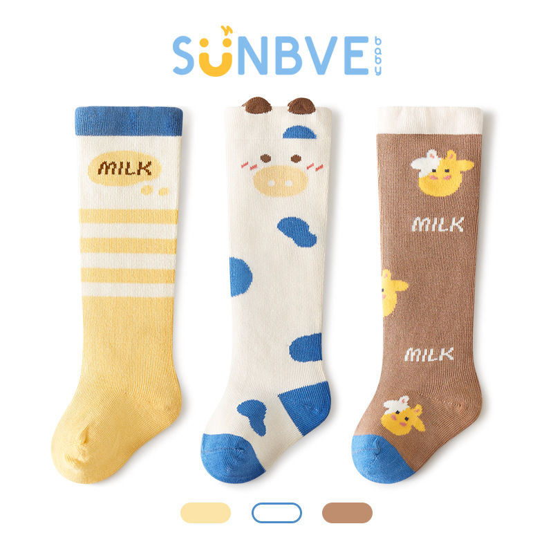 Xuwei Baba térdhosszú zokni, pamut, újszülött 0–1 éves, Jacquard kötés